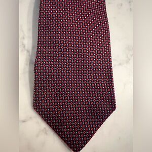 Brooks Brothers 346 Pure Silk Men’s Red Blue Black Geometric Tie Made in USA